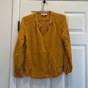 LOFT Mustard Blouse Size M